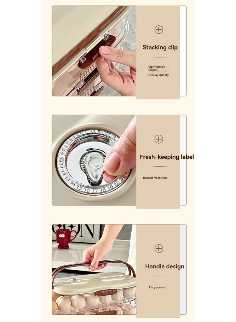 Double Row - Double Layer, Egg Storage Box Storage Container, Suitable For Refrigerator Door, Save Space - Image 4